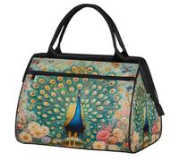 VQUVQV Borsone da viaggio, impermeabile, per sport, palestra, weekender, per la notte, per uomini e donne, Un bellissimo pavone con piume