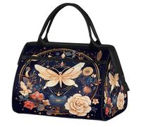 VQUVQV Borsone da viaggio, impermeabile, per sport, palestra, weekender, per la notte, per uomini e donne, Farfalla mistica libellula fiore