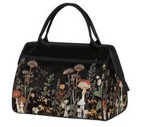 VQUVQV Borsone da viaggio, impermeabile, per sport, palestra, weekender, per la notte, per uomini e donne, Arte floreale dei funghi della foresta scura