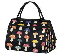 VQUVQV Borsone da viaggio, impermeabile, per sport, palestra, weekender, per la notte, per uomini e donne, Simpatici funghi colorati