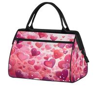 VQUVQV Borsone da viaggio, impermeabile, per sport, palestra, weekender, per la notte, per uomini e donne, Cuori Rosa Amore
