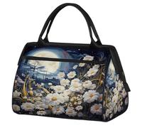 VQUVQV Borsone da viaggio, impermeabile, per sport, palestra, weekender, per la notte, per uomini e donne, Arte Pittura Piena Luna Fi