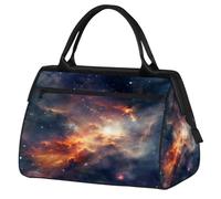 VQUVQV Borsone da viaggio, impermeabile, per sport, palestra, weekender, per la notte, per uomini e donne, Nebulosa Arancio Rosso