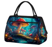 VQUVQV Borsone da viaggio, impermeabile, per sport, palestra, weekender, per la notte, per uomini e donne, Fungo di racconto magico dei cartoni animati della