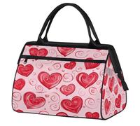 VQUVQV Borsone da viaggio, impermeabile, per sport, palestra, weekender, per la notte, per uomini e donne, Turbinio Cuore Rosso