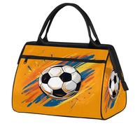 VQUVQV Borsone da viaggio, impermeabile, per sport, palestra, weekender, per la notte, per uomini e donne, Pallone da calcio nella pittura a olio