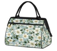 VQUVQV Borsone da viaggio, impermeabile, per sport, palestra, weekender, per la notte, per uomini e donne, Piccoli fiori bianchi.