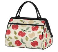 VQUVQV Borsone da viaggio, impermeabile, per sport, palestra, weekender, per la notte, per uomini e donne, Frutti a foglia rossa