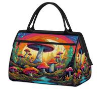 VQUVQV Borsone da viaggio, impermeabile, per sport, palestra, weekender, per la notte, per uomini e donne, Fantasia Funghi Colorati