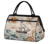 VQUVQV Borsone da viaggio, impermeabile, per sport, palestra, weekender, per la notte, per uomini e donne, Bussole nautiche per navi