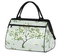 VQUVQV Borsone da viaggio, impermeabile, per sport, palestra, weekender, per la notte, per uomini e donne, Albero Fiorito Verde