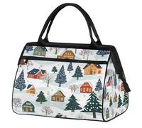 VQUVQV Borsone da viaggio, impermeabile, per sport, palestra, weekender, per la notte, per uomini e donne, Casa e Albero nella neve
