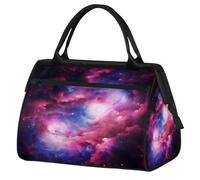 VQUVQV Borsone da viaggio, impermeabile, per sport, palestra, weekender, per la notte, per uomini e donne, Stampa Nebulosa Rosa Viola