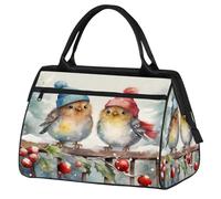 VQUVQV Borsone da viaggio, impermeabile, per sport, palestra, weekender, per la notte, per uomini e donne, Foglia di agrifoglio invernale