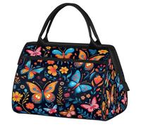 VQUVQV Borsone da viaggio, impermeabile, per sport, palestra, weekender, per la notte, per uomini e donne, Farfalla etnica