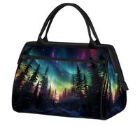 VQUVQV Borsone da viaggio, impermeabile, per sport, palestra, weekender, per la notte, per uomini e donne, Aurora boreale multicolore
