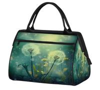 VQUVQV Borsone da viaggio, impermeabile, per sport, palestra, weekender, per la notte, per uomini e donne, Fiori Di Tarassaco Verde