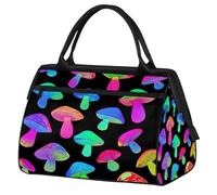 VQUVQV Borsone da viaggio, impermeabile, per sport, palestra, weekender, per la notte, per uomini e donne, Funghi Neon