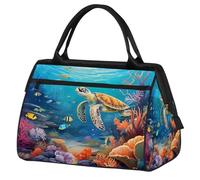 VQUVQV Borsone da viaggio, impermeabile, per sport, palestra, weekender, per la notte, per uomini e donne, Pesce tartaruga animale oceano
