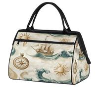 VQUVQV Borsone da viaggio, impermeabile, per sport, palestra, weekender, per la notte, per uomini e donne, Bussole Nautiche Navi
