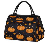 VQUVQV Borsone da viaggio, impermeabile, per sport, palestra, weekender, per la notte, per uomini e donne, Foglia d'acero zucca cartone animato