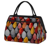 VQUVQV Borsone da viaggio, impermeabile, per sport, palestra, weekender, per la notte, per uomini e donne, Texture foglia colorata