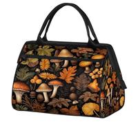 VQUVQV Borsone da viaggio, impermeabile, per sport, palestra, weekender, per la notte, per uomini e donne, Funghi Foglie di Foresta Aut