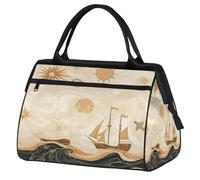 VQUVQV Borsone da viaggio, impermeabile, per sport, palestra, weekender, per la notte, per uomini e donne, Bussole Nautiche Navi Mare