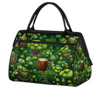 VQUVQV Borsone da viaggio, impermeabile, per sport, palestra, weekender, per la notte, per uomini e donne, Erba Magica Verde