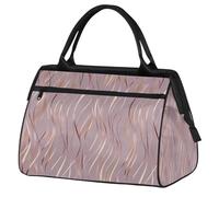 VQUVQV Borsone da viaggio, impermeabile, per sport, palestra, weekender, per la notte, per uomini e donne, Onda Oro Rosa