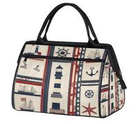 VQUVQV Borsone da viaggio, impermeabile, per sport, palestra, weekender, per la notte, per uomini e donne, Motivo nautico Anchor Lighthouse