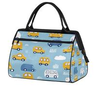 VQUVQV Borsone da viaggio, impermeabile, per sport, palestra, weekender, per la notte, per uomini e donne, Cartoon Cars Camion e Bus
