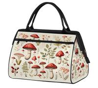 VQUVQV Borsone da viaggio, impermeabile, per sport, palestra, weekender, per la notte, per uomini e donne, Piante di funghi e foglie