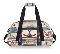 VQUVQV Borsone da viaggio per uomini e donne, impermeabile, per sport, palestra, weekender, pernottamento, Motivi Nautici Anchor Boat