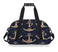 VQUVQV Borsone da viaggio per uomini e donne, impermeabile, per sport, palestra, weekender, pernottamento, Motivo con ancora nautica
