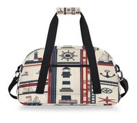 VQUVQV Borsone da viaggio per uomini e donne, impermeabile, per sport, palestra, weekender, pernottamento, Motivo nautico Anchor Lighthouse