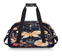 VQUVQV Borsone da viaggio per uomini e donne, impermeabile, per sport, palestra, weekender, pernottamento, Farfalla mistica libellula fiore