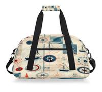 VQUVQV Borsone da viaggio per uomini e donne, impermeabile, per sport, palestra, weekender, pernottamento, Retro Nautical Anchor Compass Nave