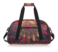 VQUVQV Borsone da viaggio per uomini e donne, impermeabile, per sport, palestra, weekender, pernottamento, Acchiappasogni Rose Rosa