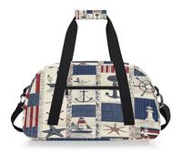 VQUVQV Borsone da viaggio per uomini e donne, impermeabile, per sport, palestra, weekender, pernottamento, Ancora Motivi Nautici