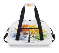 VQUVQV Borsone da viaggio per uomini e donne, impermeabile, per sport, palestra, weekender, pernottamento, Acquerello Quattro Stagioni Albero