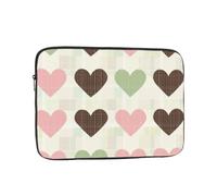 VQUVQV Custodia per computer portatile, con griglia colorata a forma di cuore, borsa da trasporto per computer portatile, fodera morbida, imbottita, con cerniera, per donne e uomini