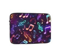 VQUVQV Custodia per computer portatile, con note musicali colorate al neon, borsa da trasporto per computer portatile, fodera morbida, imbottita, con cerniera, per donne e uomini