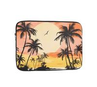 VQUVQV Custodia per computer portatile, con palme tropicali al tramonto, borsa da trasporto per computer portatile, fodera morbida, imbottita, con cerniera, per donne e uomini