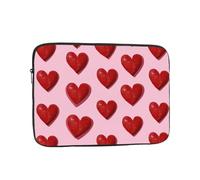 VQUVQV Custodia per computer portatile da 13 pollici con cuore rosso rosa, custodia sottile e leggera per computer portatile