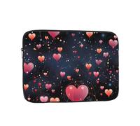 VQUVQV Custodia per computer portatile da 13 pollici con linee rosse a forma di cuore, sottile e leggera, borsa per il trasporto