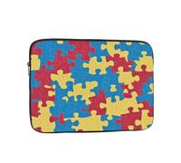 VQUVQV Custodia per computer portatile da 13 pollici con motivo puzzle autistico, custodia per computer leggera e sottile borsa per il trasporto
