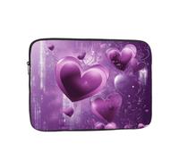 VQUVQV Custodia per computer portatile da 13 pollici, motivo cuore viola, sottile e leggera, borsa per il trasporto