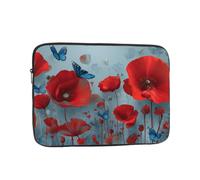 VQUVQV Custodia per computer portatile da 13 pollici, motivo papavero rosso e blu, custodia per computer portatile, sottile e leggera, borsa per il trasporto