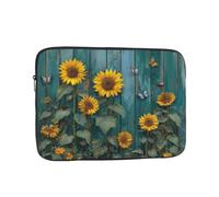VQUVQV Custodia per computer portatile da 13 pollici rustica con girasole blu, custodia per computer portatile, sottile e leggera, borsa per il trasporto